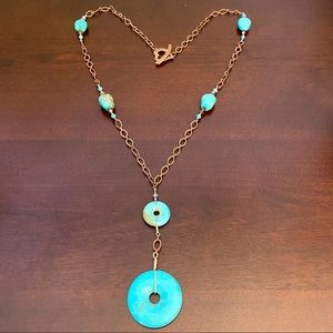 Long Turquoise & Copper Necklace *Handcrafted*